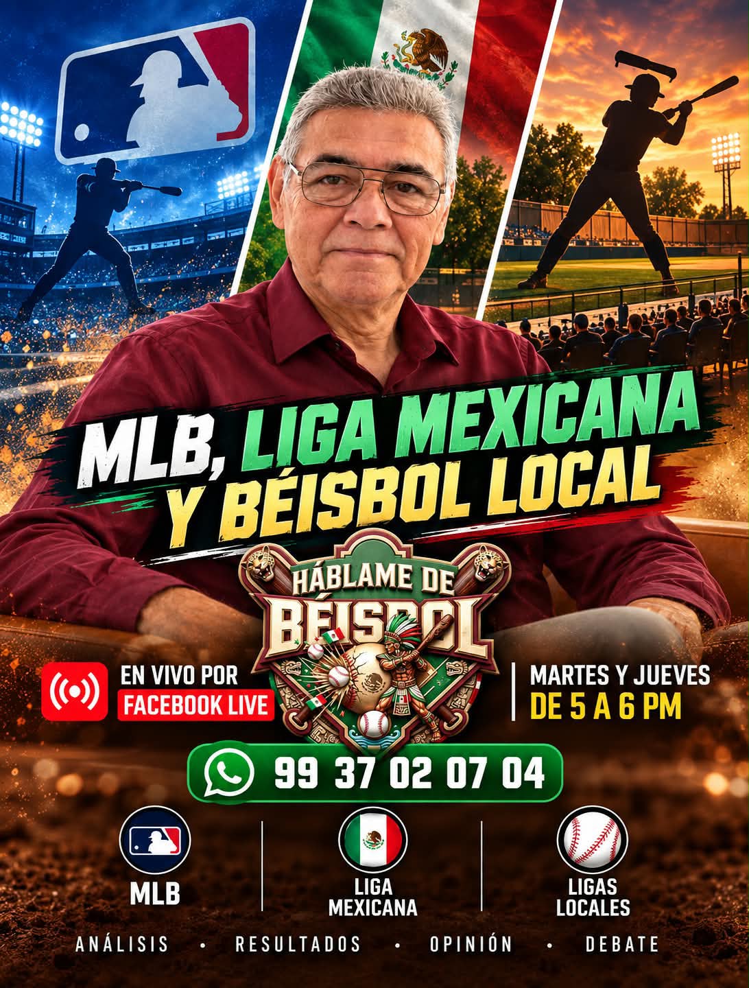 Cartel del programa de béisbol